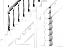 Дизайнерская лестница для второго этажа из  сосны, дуба, бука, ясеня!